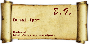 Dunai Igor névjegykártya